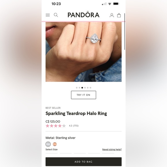 SILVER PANDORA RING SIZE 5 - Picture 7 of 7